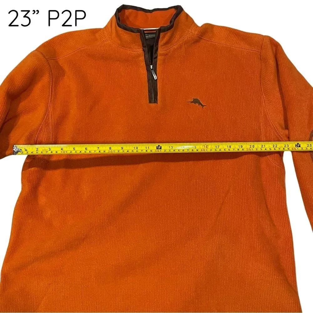 Tommy Bahama Men’s Quarter-Zip Pullover – Orange – Size Large - Picture 5 of 9